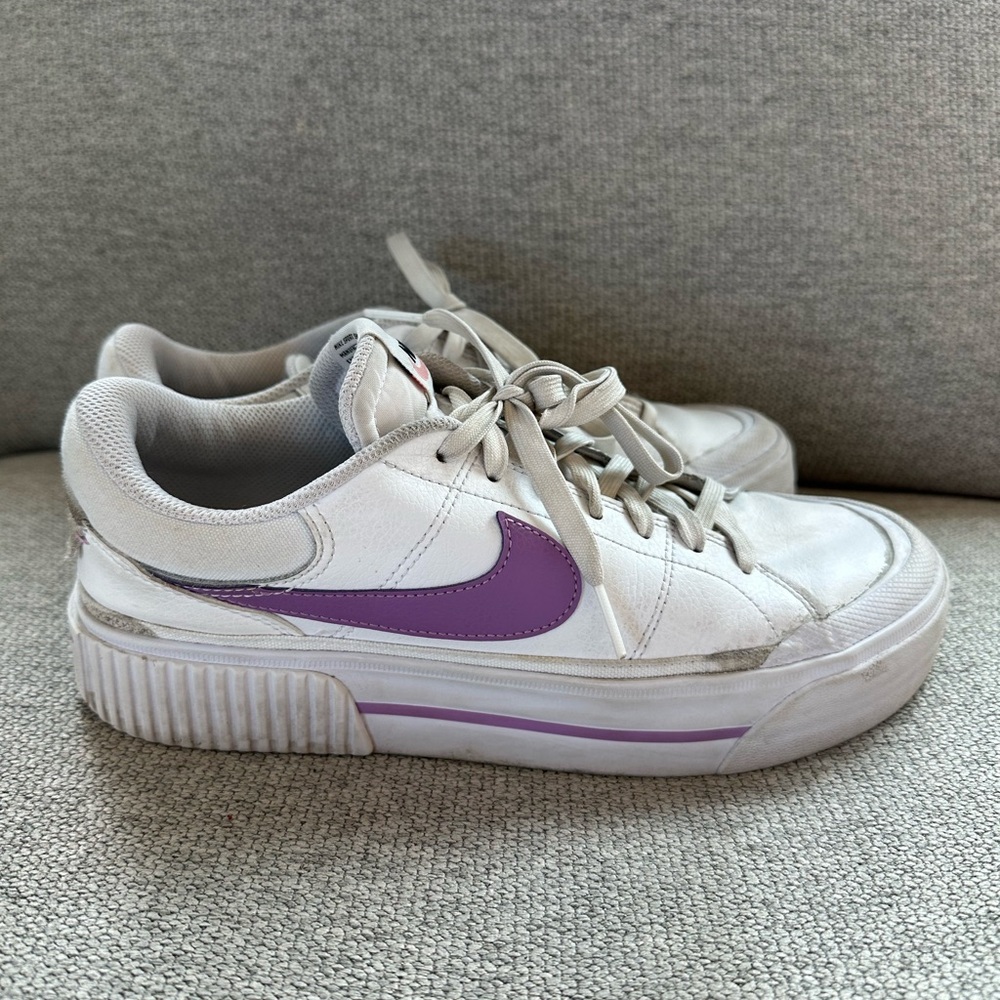 Nike Court Legacy, White & Purple, Size 9